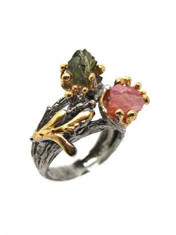 Ювелирные кольца KARMONIA Серебряное кольцо с турмалином.