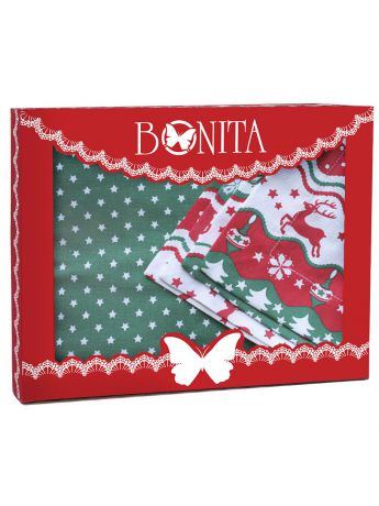 Скатерти BONITA Подарочный столовый набор Bonita, Новогодний базар