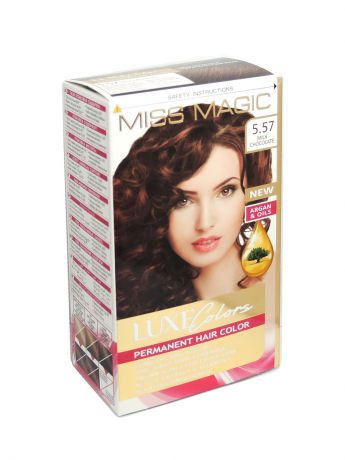 Краски для волос Miss Magic Стойкая краска для волос MISS MAGIC LUXE COLORS 5.57, молочный шоколад108г.