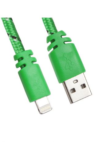 Кабели Liberty Project Кабель USB "LP" для Apple 8 pin плоская оплетка (зеленый/европакет)