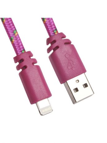 Кабели Liberty Project Кабель USB "LP" для Apple 8 pin плоская оплетка (темно-розовый/европакет)