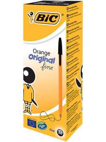 Ручки BIC Ручка шариковая BIC Orange черная, 20 штук