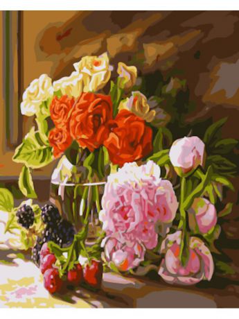 Наборы для рисования Цветной Картины по номерам Пионы и розы