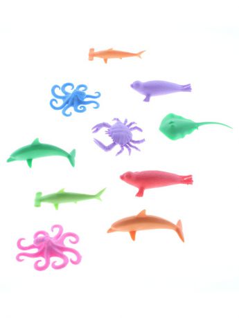Фигурки-игрушки Радужки Набор силиконовых животных "Водный мир", набор из 10-и шт., в ассорт.
