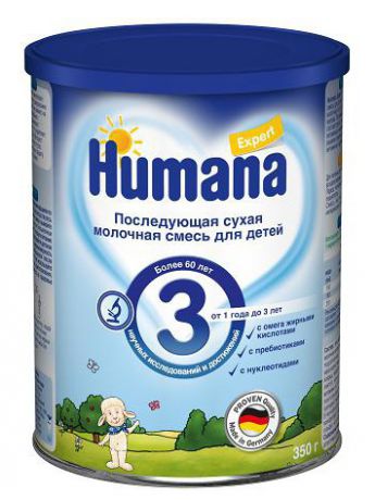 Заменители грудного молока Humana Смесь сухая молочная Humana Эксперт 3, с 12 месяцев, 350г