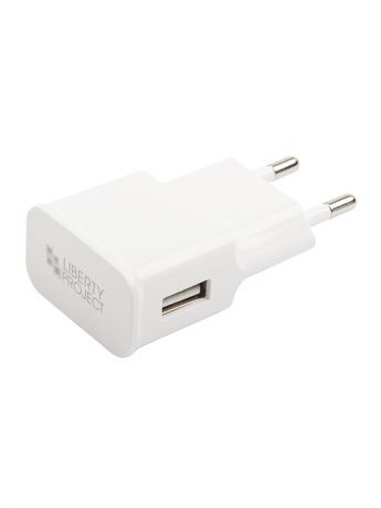 Зарядные устройства Liberty Project Сетевое зарядное устройство "LP" с выходом USB + кабель USB Type-C 2.1A (белое/европакет)