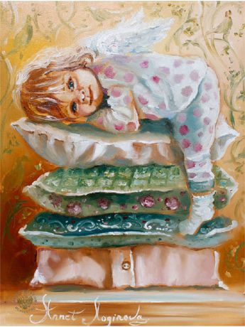 Картины Jana Duff Картина "Малышка На Подушках"