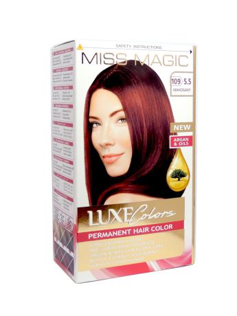Краски для волос Miss Magic Стойкая краска для волос MISS MAGIC LUXE COLORS 109/5.5, красное дерево 108 г