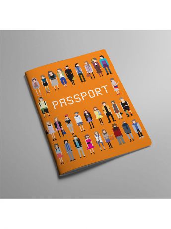 Обложки Kawaii Factory Обложка для паспорта Пиксели оранжевая