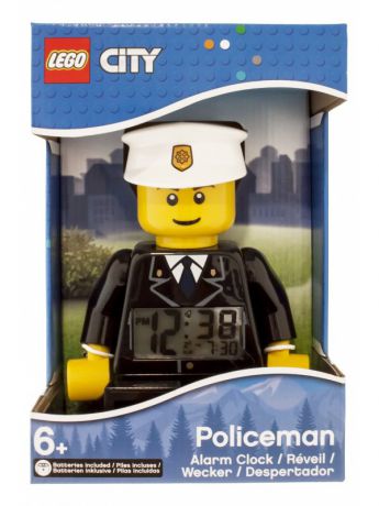 Часы настольные Lego. Будильник LEGO City, минифигура Policeman (Полицейский)