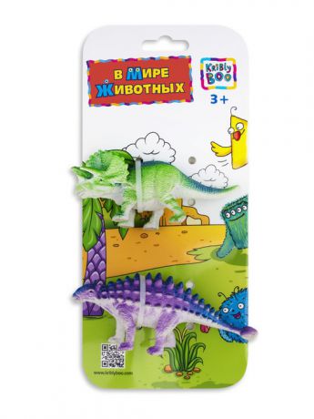 Фигурки-игрушки Kribly Boo Фигурки зверей "В Мире Животных", Трацератопс и Анкилозавра