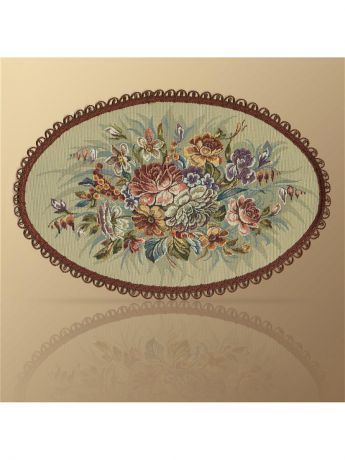 Салфетки МТОК Салфетка декоративная "Цветы Дианы" овальная с тесьмой с МВГО (0,44*0,33)