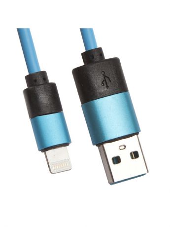 Кабели Liberty Project Кабель USB "LP" для Apple 8 pin круглый soft touch металлические разъемы (голубой/европакет)