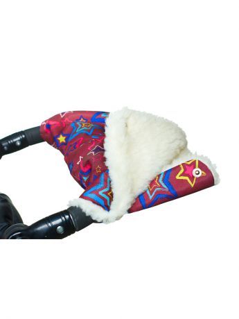 Муфты для колясок Чудо-Чадо Муфта для рук на коляску меховая (рис) звезды