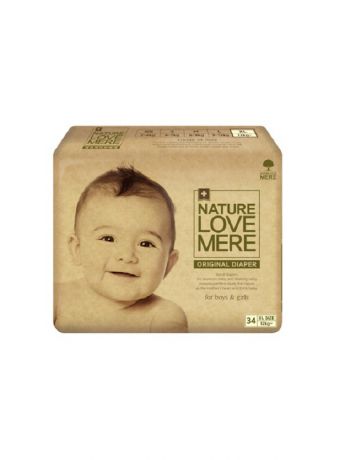 Подгузники детские Nature Love Mere Подгузники original Basic Diaper XL (12+ кг) 34шт