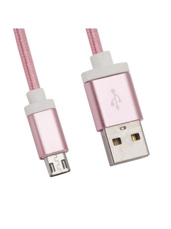 Кабели Liberty Project Кабель USB "LP" Micro USB оплетка и металл. разъемы в катушке 1,5 метра (розовый)