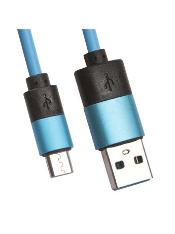 Кабели Liberty Project Кабель USB "LP" Micro USB круглый soft touch металлические разъемы (голубой/европакет)