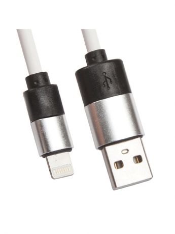 Кабели Liberty Project Кабель USB "LP" для Apple 8 pin круглый soft touch металлические разъемы (белый/европакет)