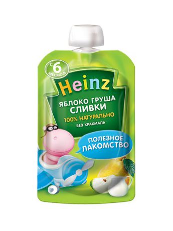 Пюре детские Heinz Пюре Heinz яблоко/груша/сливки, с 6 месяцев, 90г (12 штук)