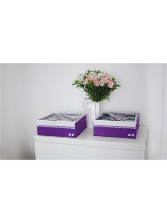 Органайзеры для хранения Trendyco Органайзер для белья (2 шт.) Широкий "Berry Cake" фиолетовый с крышками