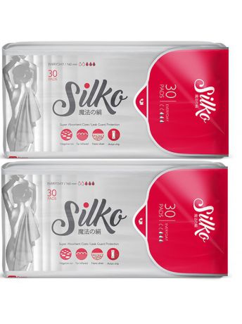 Прокладки гигиенические Silko Прокладки женские гигиенические ежедневные SILKO, 30шт. Блок 2*30шт.