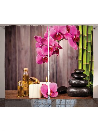 Фотошторы Magic Lady Комплект фотоштор "Орхидеи и свечи", 290*265 см
