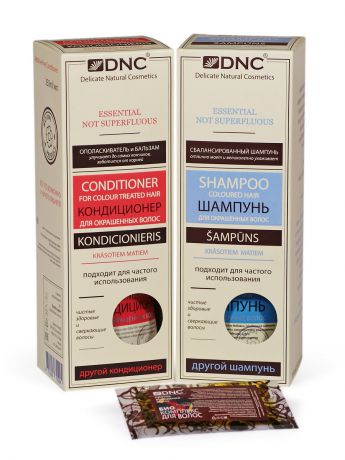 Косметические наборы для ухода DNC Шампунь для Окрашенных Волос, Кондиционер для окрашенных волос (2х350 мл.) и подарок
