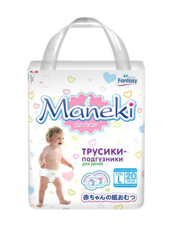 Подгузники детские Maneki Подгузники-Трусики  Мини, Размер L, 9-14 Кг, 20 Шт/Упак
