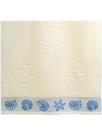 Полотенца банные Aquarelle Полотенце AQUARELLE  для лица, 50*90см, Коллекция Ракушки цвет ваниль