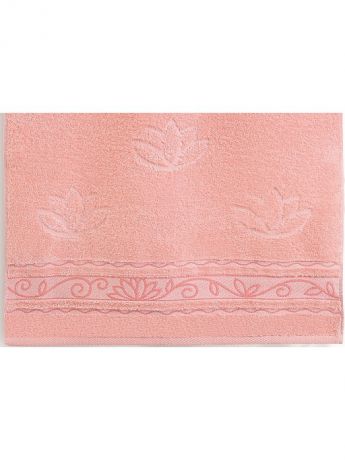Полотенца банные Aquarelle Полотенце AQUARELLE  для лица, 50*90см, Коллекция Лотос цвет розово-персиковый