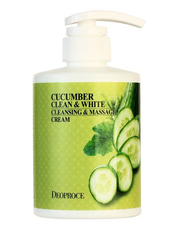 Кремы DEOPROCE Крем для тела с экстрактом огурца DEOPROCE CUCUMBER CLEAN & WHITE CLEANSING & MASSAGE CREAM 450мл