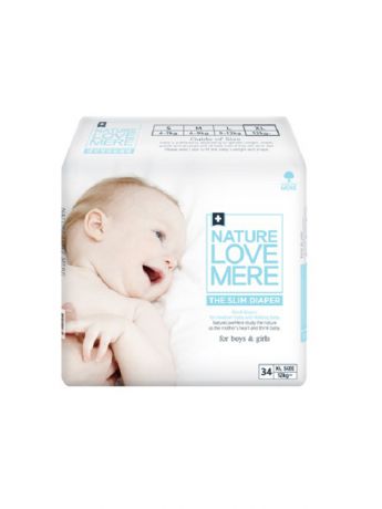Подгузники детские Nature Love Mere Подгузники slim Premium Diaper XL (12+ кг) 34шт