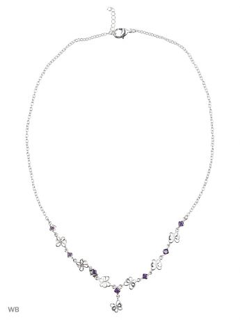 Браслеты ювелирная бижутерия LEBEDI CRYSTALS Браслет в позолоте с фиолетовыми и белыми кристаллами Swarovski