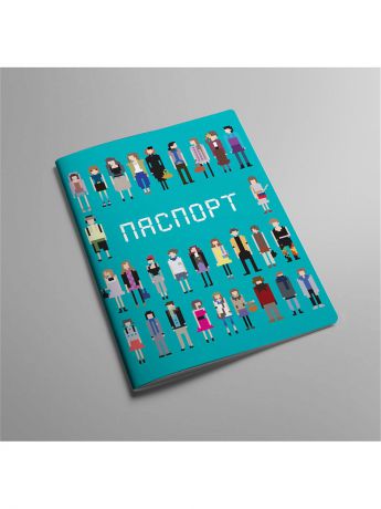 Обложки Kawaii Factory Обложка для паспорта Пиксели голубая