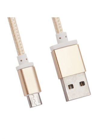 Кабели Liberty Project Кабель USB "LP" Micro USB оплетка и металл. разъемы в катушке 1,5 метра (золотой)