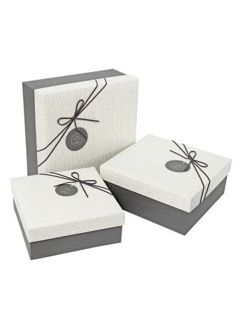 Подарочные коробки VELD-CO Коробка картонная, набор из 3-х квадратных. 20.5х20.5х8, 24х24х10, 27х27х11.5 см.