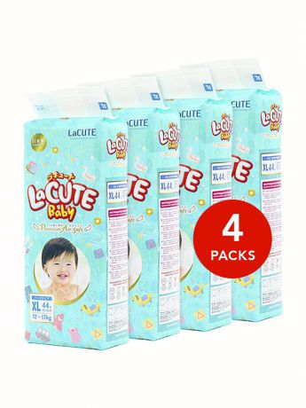 Подгузники детские LaCUTE baby Подгузники LaCUTE Baby Premium Air Soft XL (12-17 кг) 44 шт.- мегаупаковка (4 уп.)