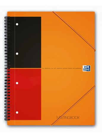 Тетради Oxford. Бизнес-тетрадь International MeetingBook A4+ 80л линейка папка с 3 клапанами спираль пластико