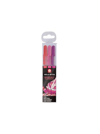 Ручки Sakura Набор гелевых ручек Moonlight 3цв: флуорисцентный киноварь розовый маджента розовая