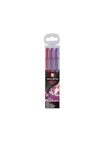 Ручки Sakura Набор гелевых ручек Metallic Конфеты 3цв: красная розовая фиолетовая