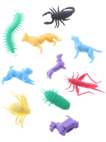 Фигурки-игрушки Радужки Набор силиконовых животных для игры в ванной или счета, 10 шт. в ассортименте