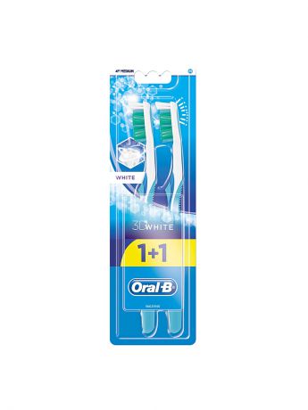 Зубные щетки Oral-B Зубная щетка 3D White Отбеливание 40 средняя 1 +1шт бесплатно