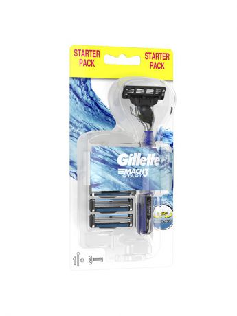 Бритвы безопасные GILLETTE Gillette Mach3 Start мужская бритва+3 сменных кассеты