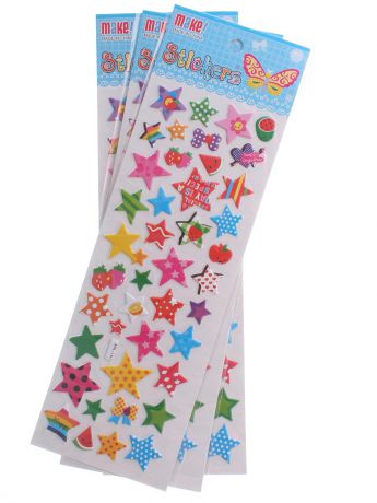 Наклейки детские Радужки Наклейки "Звезды", набор из 3-х шт.