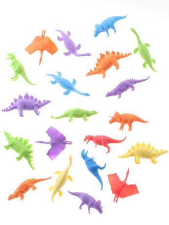 Фигурки-игрушки Радужки Набор для счета с силиконовыми животными "Динозавры", 20 шт. в ассортименте