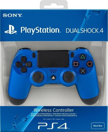 Беспроводной геймпад DualShock 4 Cont Wave Blue для PS4 (синий)