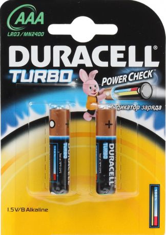 Элемент питания Duracell LR03-2BL turbo AAA (2 шт.)