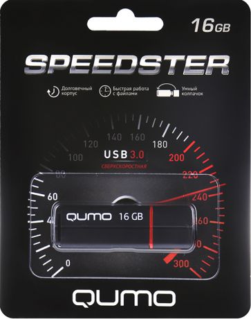 USB накопитель Qumo 16 ГБ Speedster 3.0 Black
