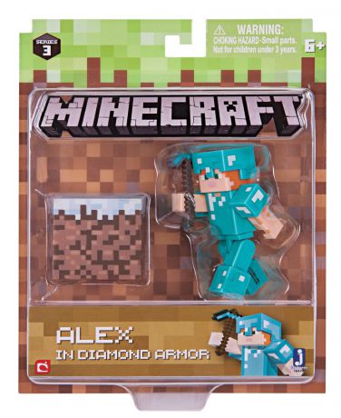 Фигурка Minecraft: Alex in Diamond Armor – Series 3