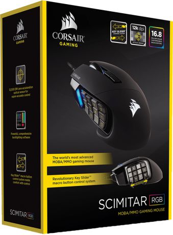 Мышь Corsair Scimitar RGB проводная оптическая игровая для PC